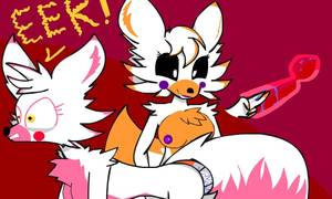 Lolbit F Naf Porn - e621 2016 animatronic anthro breasts canine dialogue  digital_media_(artwork) duo e-01 english_text