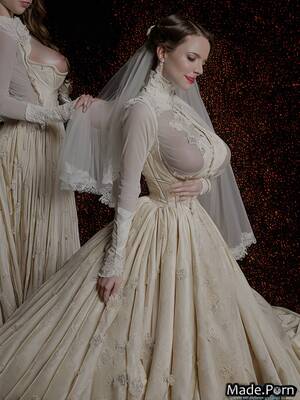 long dress - Porn image of glass woman long sleeves plastic seduction dress bows created  by AI