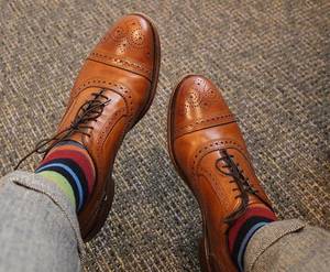 Mens Shoe Porn - Brown Allen Edmonds Strand Striped Socks - I look at a guys shoes and socks  just as much as I do his face!