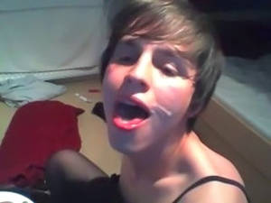 Crossdresser Facial Porn - Cute Hardcock Sissy Assplay and Facial