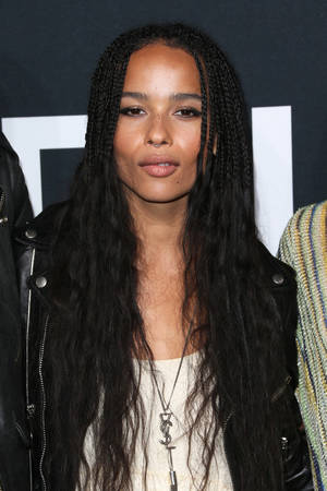 curly haired zoe - Zoe Kravitz Long Partially Braided - Zoe Kravitz wore her hair braided at  the top and