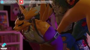 Flamedramon Porn - Big Dragon Flamedramon BBC and Renamon Muscle Gay Burning - Pornhub.com