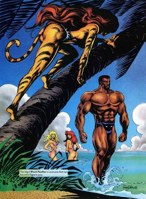 Marvel Tigra Porn - Black Panther being stalked by Tigra.