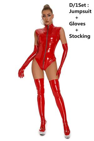 Latex Jumpsuit Porn - Women Sexy Wetlook Leather Bodysuit Female Erotic Porn Zipper Open Crotch  Glossy Shaping Latex Catsuit Below Crotchless | Fruugo BH