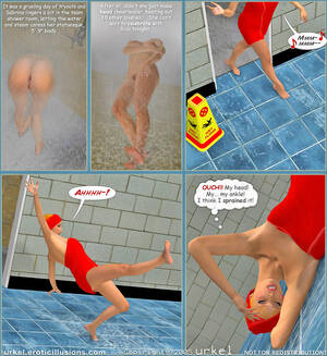 3d Porn Comic Shower - Slippery floor â€“ 3d hot babe and a giant porn comic at Hd3dMonsterSex.com