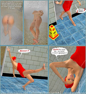 3d Porn Comic Shower - Slippery floor â€“ 3d hot babe and a giant porn comic at Hd3dMonsterSex.com