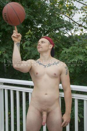 large cock basketball - Sexy young American sportsman Island Studs Greyson stripped nude stroking  big thick cock | My Gay Porn List