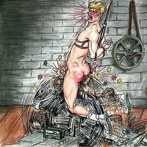 cock and ball spanking cartoons - Femdom power exchange: men are spanked every day regardless of their  behavior.