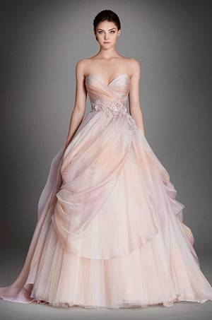 Long Gown Porn - How beautiful is this ombrÃ© silk organza bridal ball gown! Lazaro, Fall  2015 #