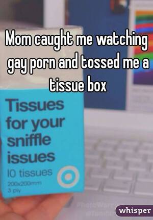 Mom Caught Watching Gay Porn - Mom caught me watching gay porn and tossed me a tissue box