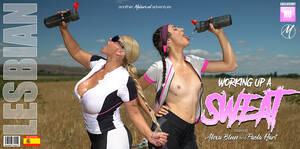 Bicycle Lesbians - These old and young lesbians get wet and wild during a bike ride - Mature.nl