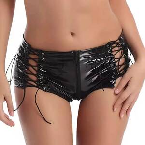 leather crotchless panty sex - Briefs Panties Women Sexy Opening Crotch Leather Shorts For Sex Erotic Porn  Below Crotchless Underwear Glossy Shaping Latex Mini Pants 230817 From  16,46 â‚¬ | DHgate
