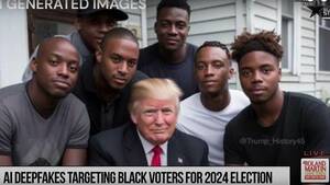 Michelle Obama Porn Captions - In these scary AI fakes Donald Trump loves Black people