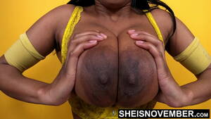 big nipple ebony pornstars - 4k 60fps Extreme 100% Percent Real All Black Big Areolas, Nipples, & Udders  Breasts Closeup by Msnovember Lovely Natural Ebony Busty Rack, Shaking Her  Gigantic Knockers Topless & Smiling, Hard Nipple Huge