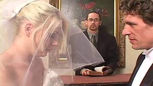 Blonde Bride Porn - Blonde bride enjoys DP in nasty MMF threesome bed sex and gets cumshot