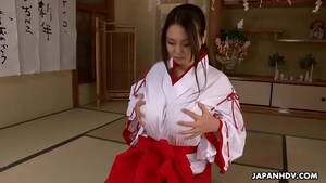 big asian tits kimono - Brunette Asian in a red and white kimono rubs her cunt - XVIDEOS.COM