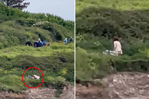 Amateur Couples Sex Beach Nudes - Couple caught having sex on edge of a cliff in video