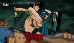 Dragon Ball Z Porn Cum - Goku from the porn cartoon Dragon Ball Z brings a brunette to orgasm in  hard sex