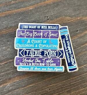 miss willa - Fantasy Smut/faerie Porn Bookstack Enamel DARK VERSION navy/dark Purple -  Etsy