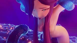 Harley Quinn Lesbian Porn Anime Tentacle - Blue tentacles bring a naked 3d bitch Mona from the video game Genshin  Impact to orgasm