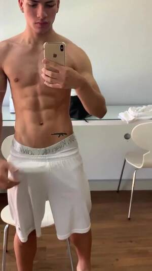 monster cock prints - Cock print on his shorts - ThisVid.com