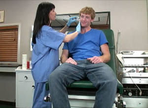 latex glove bbw - Lustful nurse in blue latex gloves tugging with great pleasure her patients  thick donkey till cumming