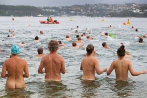 laugh nude beach - Naked ambition: Sydney swimmers bare all but fail to reach world record |  New South Wales | The Guardian