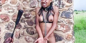 horny black slave - Hardcore Black Slave Leashed Like A Pet And Spanked Hard HD SEX Porn Video  3:00