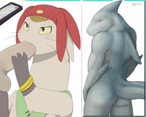 Anthro Fish Porn Girl - e621 2014 :3 anthro back_muscles bald balls betelgeusian biceps blush butt  butt_pose digital_media_(artwork