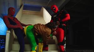 Deadpool Rogue Porn Axel - Spidey and Deadpool double team Rogue streaming at Fapnado Store