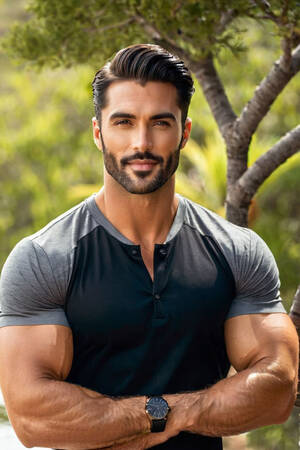 Hyper Masculine Porn - a very handsome attractive extremely muscular hyper masculine gigachad  bodybuilder porn star model in his early 30s\