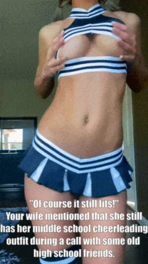 Cheerleaders Porn Captions - Cheerleader Caption GIFs - Porn With Text