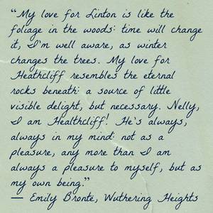 Heathcliff Porn - I love how Catherine describes her love for Heathcliff. She loves him  because he is