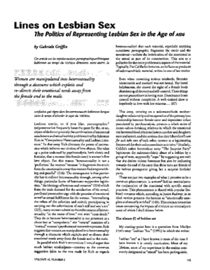 brutal lesbian sex captions - PDF) Lines on Lesbian Sex: The Politics of Representing Lesbian Sex in the  Age of AIDS | Gabriele Griffin - Academia.edu