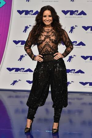 Demi Lovato Porn - Demi Lovato Is Basically Naked in a Sheer Jumpsuit at the 2017 MTV VMAs