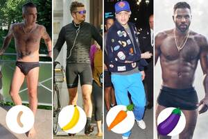 celebrity big black cock dick - Robbie Williams' 'small' package to Becks' goldenballs â€“ celeb todgers  measured up as Kim K's speaks out on Pete's BDE | The Sun