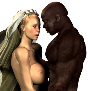 3d Interracial Porn - Before wedding day slutty blonde milf decides to have interracial hardcore  threesome sex