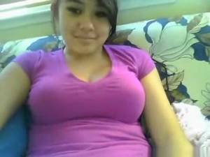 asian boob flashes - Cute asian american girl flashes her big tits on cam for her bf | HClips -  Private Home Clips