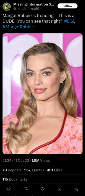 Margot Robbie Porn Captions Celebrity - They can always tell........ : r/WhitePeopleTwitter