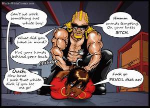 Cuffed Asian Cartoon Porn - Busty black chick in cuffs gets mouthful of - XXX Dessert - Picture 2