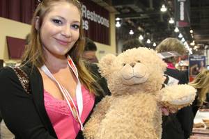 Bear Girl Costume Porn - Aurora cuddles up to a Tyler Hope bear.