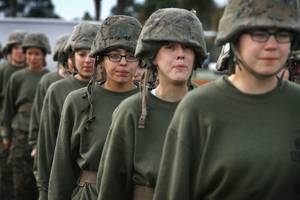 Marine Wife Hidden Porn - Women attend Marine boot camp in South Carolina in 2013. Scott Olson/Getty  Images ...