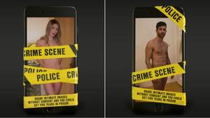 Bbc Revenge Porn - Posters featuring pictures of naked man and woman covered in crime scene  tape