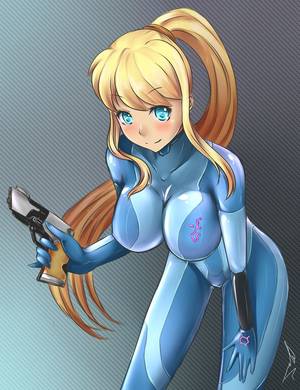 huge boobs anime video game - Samus Aran by lepler