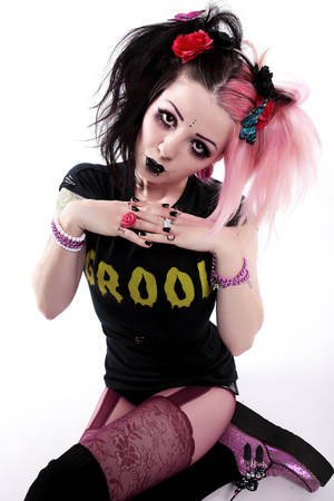 Black Pigtails Porn - Pink and black pigtails, divided in half. Kind of doll like.