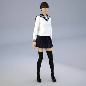 Asian Schoolgirls Uniform - 3D model japanese girl school uniform - TurboSquid 1246134
