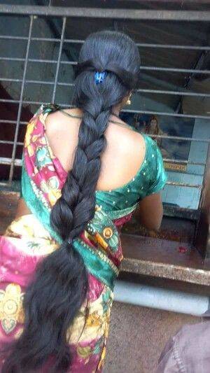 indian ponytail nude - #longhair with dark black thick braid