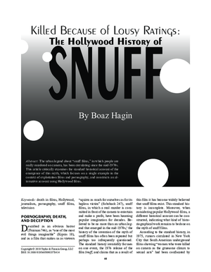 Mystique Porn Snuff - PDF) A Murder Mystery in Black and Blue: The Marketing, Distribution, and  Cult Mythology of Snuff in the UK | Mark Mckenna - Academia.edu