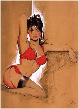 fantasy pin up girls nude - Jim SILKE I Illustration extraite de \