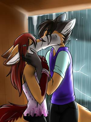 Green Sexy Furry Anime Wolf Porn - Kiss in the rain - by only saving this cuz I need to learn how to draw furry  kisses haha ^^*